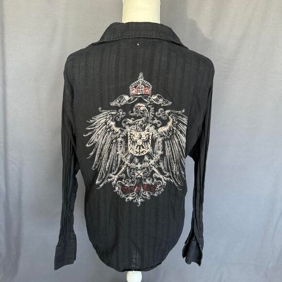 Grunge button up with graphic - Picture 3 of 4